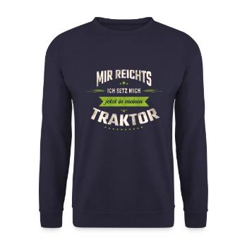 Landwirt und Traktor - Unisex Pullover - Navy - Vorne - Alina (178cm) & Michal (187cm)