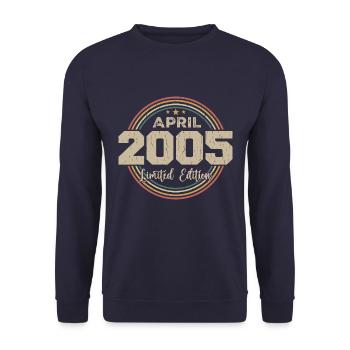 April 2005 Retro April 2005 Birthday Gift - Unisex Sweatshirt - navy - Front - Alina (178cm) & Michal (187cm)