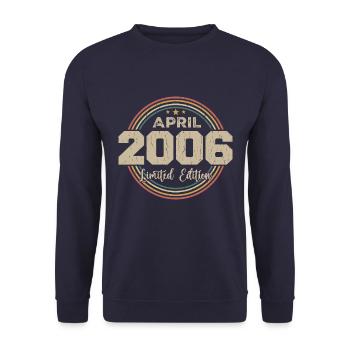April 2006 Retro April 2006 Birthday Gift - Unisex Sweatshirt - navy - Front - Alina (178cm) & Michal (187cm)
