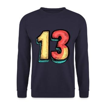 Bande dessinée à 13 chiffres - Sweat-shirt Unisexe - marine - Devant - Alina (178cm) & Michal (187cm)