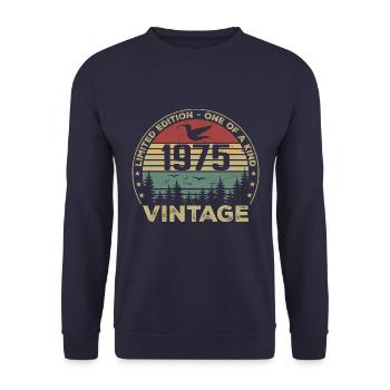 Vintage 1975 Original 1975 Rétro Anniversaire 1975 - Sweat-shirt Unisexe - marine - Devant - Alina (178cm) & Michal (187cm)