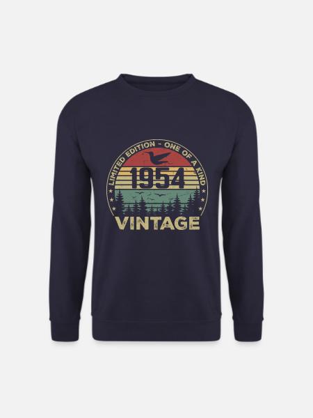 Jahrgang 1954 Original 1954 Retro Geburtstag 1954 - Unisex Pullover - Navy