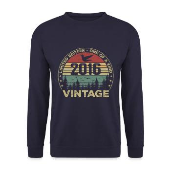 Vintage 2016 Original 2016 Retro Anniversary 2016 - Unisex Sweatshirt - navy - Front - Alina (178cm) & Michal (187cm)