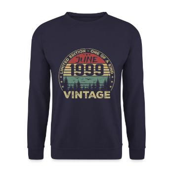 Gift June 1999 Birthday June 1999 June 1999 - Unisex Sweatshirt - navy - Front - Alina (178cm) & Michal (187cm)