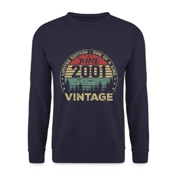 Gift June 2001 Birthday June 2001 June 2001 - Unisex Sweatshirt - navy - Front - Alina (178cm) & Michal (187cm)