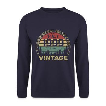 Cadeau D'anniversaire Juillet 1999 Vintage 1999 - Sweat-shirt Unisexe - marine - Devant - Alina (178cm) & Michal (187cm)