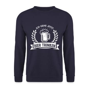 Bier trinken Saufen Party Urlaub Feiern Alkohol - Unisex Pullover - Navy - Vorne - Alina (178cm) & Michal (187cm)