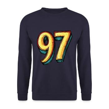 97 Number Comic - Unisex Sweatshirt - navy - Front - Alina (178cm) & Michal (187cm)
