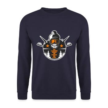 Quitter le travail le vendredi, vacances de ski, funshirt, neige - Sweat-shirt Unisexe - marine - Devant - Alina (178cm) & Michal (187cm)