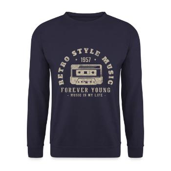 Retro 1957 Geburtstagsgeschenk 1957 Jahrgang 1957 - Unisex Pullover - Navy - Vorne - Alina (178cm) & Michal (187cm)