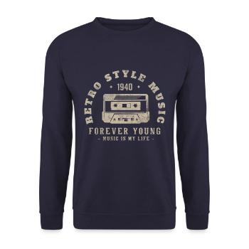 Retro 1940er Jahre Geburtstagsgeschenk 1940er Jahre Vintage 1940er Jahre - Unisex Pullover - Navy - Vorne - Alina (178cm) & Michal (187cm)