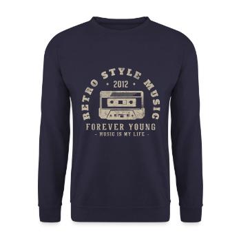 Retro 2012 Geburtstagsgeschenk 2012 Jahrgang 2012 - Unisex Pullover - Navy - Vorne - Alina (178cm) & Michal (187cm)