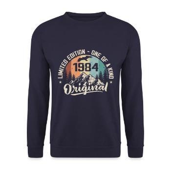 1984 Original Cadeau Anniversaire Vintage 1984 - Sweat-shirt Unisexe - marine - Devant - Alina (178cm) & Michal (187cm)