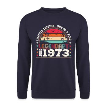 Légende juin 1973 49e anniversaire cadeau messieurs - Sweat-shirt Unisexe - marine - Devant - Alina (178cm) & Michal (187cm)
