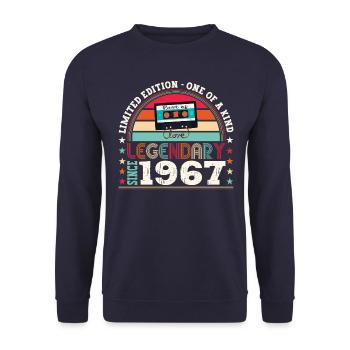 Legendary 1967 55th Birthday Gift Men - Fun - Unisex Sweatshirt - navy - Front - Alina (178cm) & Michal (187cm)
