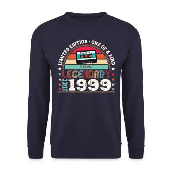Légendaire 1999 23e anniversaire Cadeau Hommes - Amusant - Sweat-shirt Unisexe - marine - Devant - Alina (178cm) & Michal (187cm)