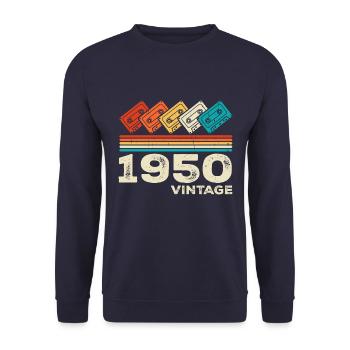 Legendary Since 1950's Vintage Retro Anniversary - Unisex Sweatshirt - navy - Front - Alina (178cm) & Michal (187cm)