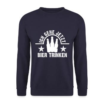 Bier trinken Saufen Party Urlaub Feiern Alkohol - Unisex Pullover - Navy - Vorne - Alina (178cm) & Michal (187cm)