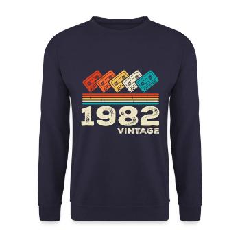 Legendary Since 1982 Vintage Retro Anniversary - Unisex Sweatshirt - navy - Front - Alina (178cm) & Michal (187cm)