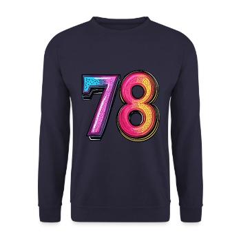 78 Number Comic - Unisex Sweatshirt - navy - Front - Alina (178cm) & Michal (187cm)