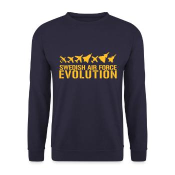 Entwicklung der schwedischen Luftwaffe - Unisex Pullover - Navy - Vorne - Alina (178cm) & Michal (187cm)