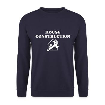 House Consturction / Team Hausbau - Unisex Sweatshirt - navy - Front - Alina (178cm) & Michal (187cm)