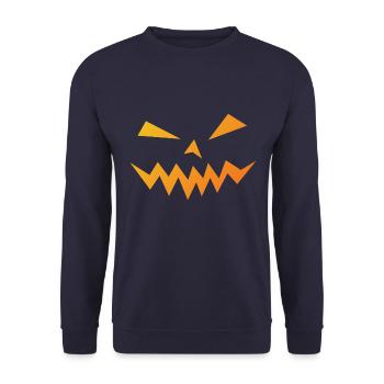 Pumpkin Halloween - Unisex Sweatshirt - navy - Front - Alina (178cm) & Michal (187cm)