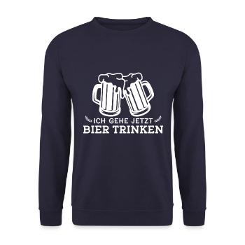 Bier trinken Saufen Party Urlaub Feiern Alkohol - Unisex Pullover - Navy - Vorne - Alina (178cm) & Michal (187cm)