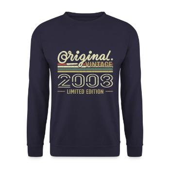2008 Retro Birthday 2008 Original 2008 Vintage - Unisex Sweatshirt - navy - Front - Alina (178cm) & Michal (187cm)