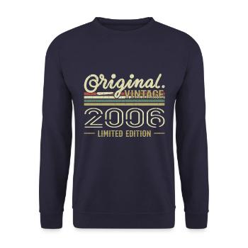2006 Anniversaire Rétro 2006 Original 2006 Vintage - Sweat-shirt Unisexe - marine - Devant - Alina (178cm) & Michal (187cm)