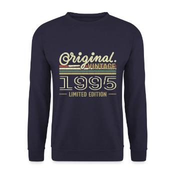 1995 Retro Jubiläum 1995 Original 1995 Jahrgang - Unisex Pullover - Navy - Vorne - Alina (178cm) & Michal (187cm)