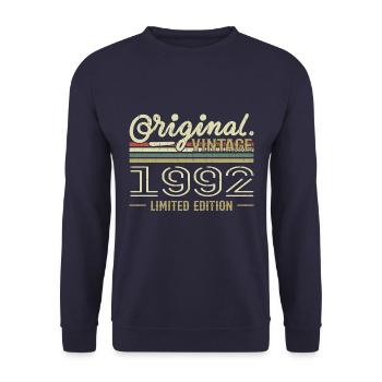 1992 Retro Birthday 1992 Original 1992 Vintage - Unisex Sweatshirt - navy - Front - Alina (178cm) & Michal (187cm)