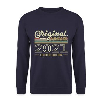 2021 Retro Birthday 2021 Original 2021 Vintage - Unisex Sweatshirt - navy - Front - Alina (178cm) & Michal (187cm)