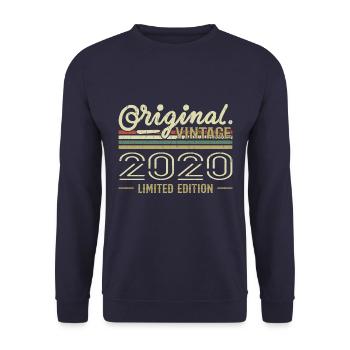 2020 Retro Anniversary 2020 Original 2020 Vintage - Unisex Sweatshirt - navy - Front - Alina (178cm) & Michal (187cm)