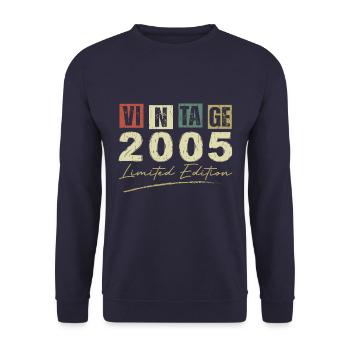 Vintage 2005 Original Birthday Gift 2005 - Unisex Sweatshirt - navy - Front - Alina (178cm) & Michal (187cm)