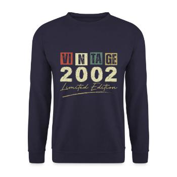 Vintage 2002 Original Cadeau Anniversaire 2002 - Sweat-shirt Unisexe - marine - Devant - Alina (178cm) & Michal (187cm)