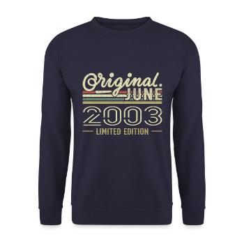 June 2003 Birthday June 2003 - Born in June 2003 - Unisex Sweatshirt - navy - Front - Alina (178cm) & Michal (187cm)