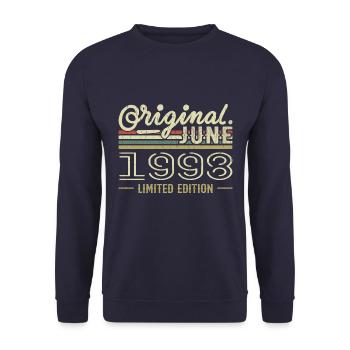 Juin 1998 Anniversaire Juin 1998 - Né en Juin 1998 - Sweat-shirt Unisexe - marine - Devant - Alina (178cm) & Michal (187cm)