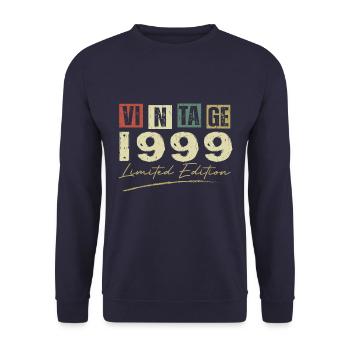 Vintage 1999 Original Birthday Gift 1999 - Unisex Sweatshirt - navy - Front - Alina (178cm) & Michal (187cm)