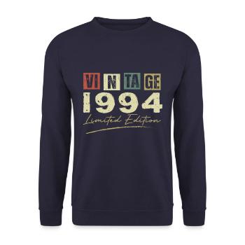 Vintage 1994 Original Cadeau Anniversaire 1994 - Sweat-shirt Unisexe - marine - Devant - Alina (178cm) & Michal (187cm)