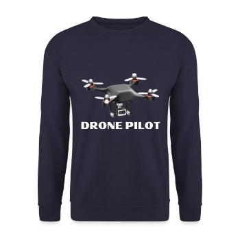 Drone Pilot Drohne Drohnen Quadcopter - Unisex Pullover - Navy - Vorne - Alina (178cm) & Michal (187cm)