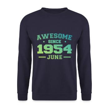 June 1954 Birthday Year 1954 June Gift 1954 - Unisex Sweatshirt - navy - Front - Alina (178cm) & Michal (187cm)