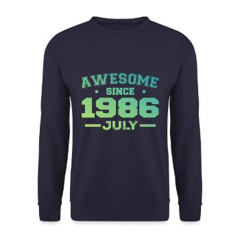 July 1986 Birthday Party July 1986 Retro - Unisex Sweatshirt - navy - Front - Alina (178cm) & Michal (187cm)
