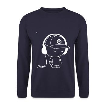 Garçon - casque - musique - Sweat-shirt Unisexe - marine - Devant - Alina (178cm) & Michal (187cm)