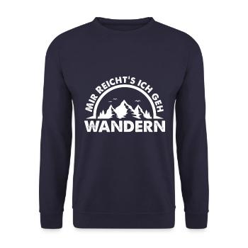 Mir reicht's ich geh wandern! Wander Funshirt cool - Unisex Pullover - Navy - Vorne - Alina (178cm) & Michal (187cm)