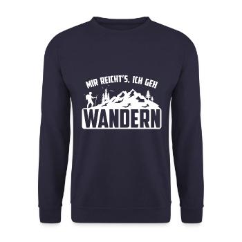 Mir reicht's ich geh wandern! Wander Funshirt cool - Unisex Pullover - Navy - Vorne - Alina (178cm) & Michal (187cm)