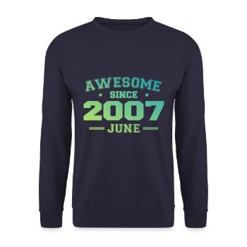 June 2007 Birthday Year 2007 June Gift 2007 - Unisex Sweatshirt - navy - Front - Alina (178cm) & Michal (187cm)