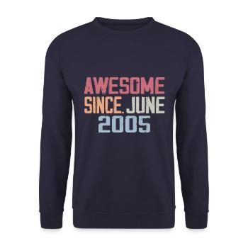 June 2005 June Retro Birthday Gift June 2005 - Unisex Sweatshirt - navy - Front - Alina (178cm) & Michal (187cm)