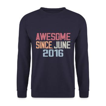 June 2016 June Retro Birthday Gift June 2016 - Unisex Sweatshirt - navy - Front - Alina (178cm) & Michal (187cm)