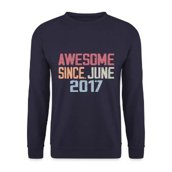 June 2017 June Retro June 2017 Birthday Gift - Unisex Sweatshirt - navy - Front - Alina (178cm) & Michal (187cm)
